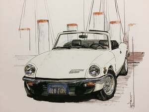 【正規品 絶版】Bowイラスト トライアンフ スピットファイア 1500 カーマガジン 81 Triumph Spitfire 1500 クラシックカー 旧車 絵