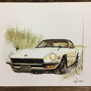 【正規品 絶版】Bowイラスト フェエアレディーZ432 カーマガジン 124 Nissan Fairlady Z432 アンティーク クラシックカー 旧車 絵の画像2