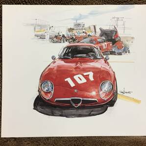 【正規品 絶版】Bowイラスト アルファロメオ TZ カーマガジン 99 AlfaRomeo TZ クラシックカー 旧車 絵の画像2