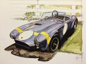 【正規品 絶版】Bowイラスト シェルビー コブラ 289 カーマガジン 145 Shelby Cobra 289 アンティーク インテリア クラシックカー 旧車 絵