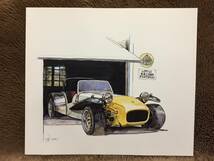 【正規品 絶版】Bowイラスト ケータハム セブン カーマガジン 141 Caterham Seven アンティーク インテリア クラシックカー 旧車 絵_画像2