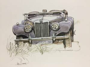 [ regular goods out of print ]Bow illustration 117 MG-TF car magazine antique interior Classic car old car .