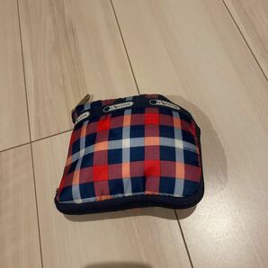 LeSportsac エコバッグ 折りたたみ レスポートサック 総柄 チェック 美品 収納 鞄 Hの画像2