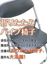 【3脚セット】折りたたみパイプ椅子　ブラック　会議椅子　パイプチェア　業務椅子　折り畳み椅子　パイプイス　折りたたみ　会議用　簡易_画像2