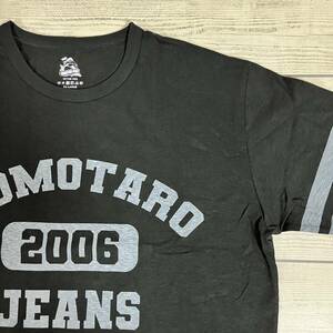 MOMOTARO JEANS (桃太郎ジーンズ) - 半袖Tシャツ XXLサイズ 黒 GTB カレッジプリント 岡山ジーンズ 児島ジーンズ (タグ付き新品未使用)