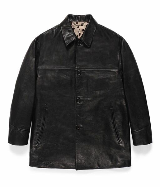 WACKO MARIA 24 SS LEATHER CAR COAT TYPE 2 BLACK M ワコマリア レザー カー コート 舐達麻 野村訓市 Tシャツ シャツ カーディガン