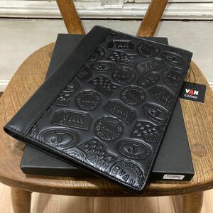 新品 VAN JAC ヴァンヂャケット 手帳カバー 23×17cm 牛革型押し