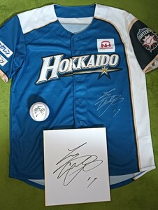 doja-s large . sho flat player autograph autograph Uni Home autograph autograph ball autograph autograph square fancy cardboard 3 point set! blue uniform Major League 