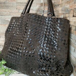 1円【定価50万！限定モデル】BOTTEGA VENETA ボッテガヴェネタ ビジネスバッグ トートバッグ レザー スエード イントレチャート ブラウン系