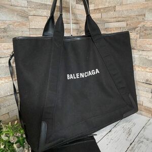 1 иен [ действующий Logo!]BALENCIAGA Balenciaga бегемот s большая сумка Large черный чёрный парусина кожа сумка имеется 1 старт 