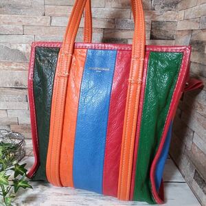 1 иен [ почти не использовался!]BALENCIAGA Balenciaga частота сумка большая сумка ba The -ruS размер кожа многоцветный 1 старт 