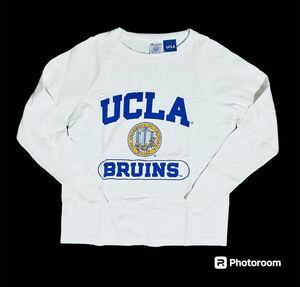 【T1011】ほぼ新品USA製 アメリカ製 champion チャンピオン ロンT UCLA Tシャツ MADEINUSA白 サイズM リバースウィーブ 西海岸 