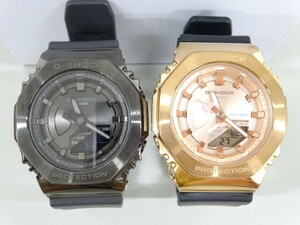 ジャンク 2点セット まとめて CASIO カシオ G-SHOCK Gショック GM-S2100PG GM-S2100B アナデジ 腕時計