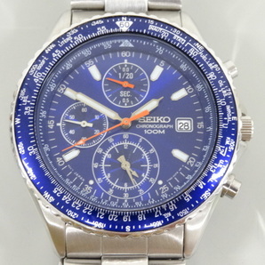 ジャンク SEIKO セイコー クロノグラフ 7T92-0CF0 ブルー文字盤 メンズ クオーツ 腕時計の画像2