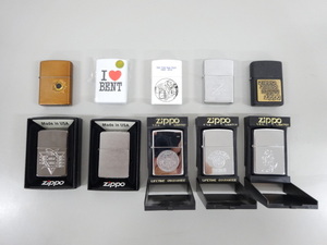  new goods unused goods 10 point set together ZIPPO Zippo Hawaii university Australia solid metal pasting gun .90's silver white black other oil lighter 