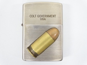 1994年製 ZIPPO ジッポ COLT GOVERNMENT USA コルトガバメント 銃弾 弾丸 立体 メタル貼り シルバー 銀 オイル ライター