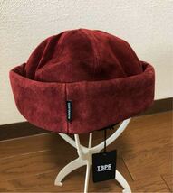 【新品】tightbooth TBPR SUEDE ROLL CAP スエード ワイン レッド ロールキャップ　Ｍ　赤　タイトブース_画像1