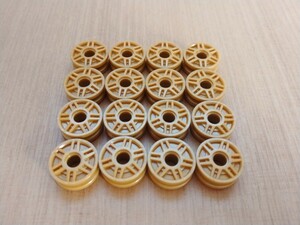 レゴ　ホイール 18x8　パールゴールド色　16個　パーツ　部品取り用　LEGO　乗り物