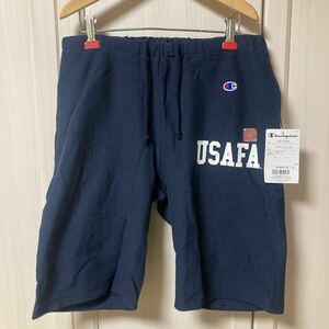  Champion Rebirth we b short pants L size navy cotton 100% USAFA print unused goods free shipping 