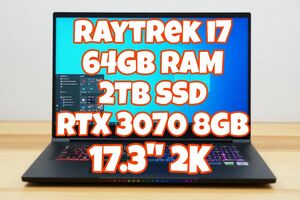 ドスパラ Raytrek i7 17.3" 2K 64GB Ram , 2TB SSD , RTX 3070