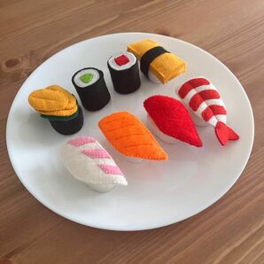 ハンドメイド フェルト お寿司屋さん おままごとセット ごっこ遊び 撮影小物 出産祝い プレゼント