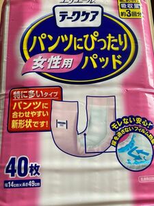 テークケア　パンツにピッタリパッド　女性用　40枚入　8袋　合計320枚　吸収量3回分