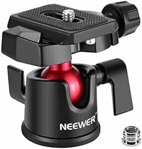 NEEWER カメラ三脚ボールヘッド 雲台 360°回転パノラマ 1/4&#34;Arcaタイプクイックプレートとバブルレベル付き DSL