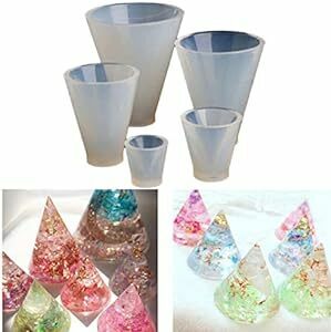 【Ever garden】 円錐 5個セット レジン シリコンモールド オルゴナイト ネックレス アクセサリー パーツ 作成 UV