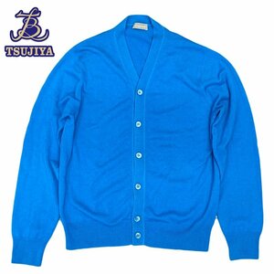 CRUCIANI クルチアーニ　カーディガン　ターコイズ　ブルー系　#46　メンズ　中古AB【辻屋質店A2492】