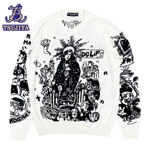 Dolce &amp; Gabbana Dolce &amp; Gabbana Madonna Sicilian Enbroidery Trik Men#50 использовали AB [Tsujiya Store A2729]