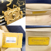 ◆大幅値下げ！◆CHANEL ボーイシャネル　チェーンショルダーバッグ　グラフィティ　黒×ゴールド　GP金具　中古AB【辻屋質店B2258】_画像8