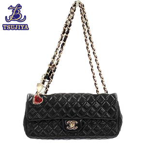 CHANEL シャネル　チェーンショルダー　マトラッセ　ブラック　ハートチャーム　A46514　バレンタイン限定　中古A【辻屋質店B2512】