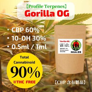 CBP60% 10-OH30% 90%リキッド　1ml 　ゴリラOG Second LIFE CBD SLC社製　即日発送