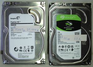 Seagate ST2000VM003 ST6000DM003 6.0Gb/s 7200rpm 3.5インチ HDD SATA 2TB 6TB 2台 8TB セット ジャンク品 難あり