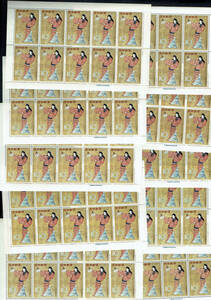 懐かしの昭和３０年代の切手：趣味：女舞１０シート