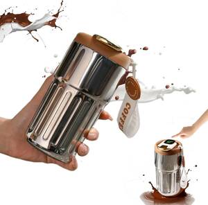 DZNNC コーヒー魔法瓶、大容量 水筒 真空断熱 タンブラー おしゃれ ステンレス 携帯 コーヒーカップ 450ML コーヒー 