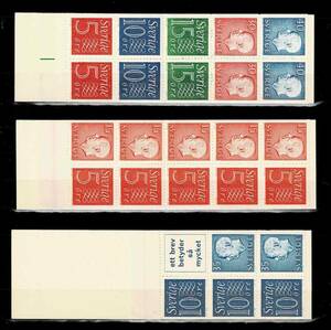 スウェーデン 1960年代 通常切手帳６種