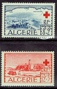 仏領アルジェリア 1952年 付加金付(赤十字 )切手セット