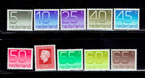 オランダ 1976-86年 数字他通常切手切手セット
