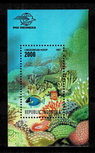  Indonesia 1997 year tropical fish small size seat 