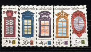 チェコ 1977年 プラハルネッサンス風飾り窓切手セット