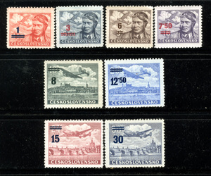  Czech 1949 year aviation .. stamp 8 kind set 