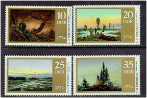 Art hand Auction Allemagne de l’Est 1974 Ensemble de timbres de peinture de paysage, antique, collection, timbre, Carte postale, L'Europe 
