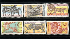  Czech 1976 year Africa. animal stamp set 