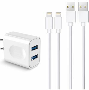 新品未使用 iPhone Apple充電器高速USBアダプタ2ポート　PSE認証 iPhone 充電器 コード ケーブル