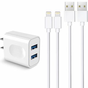 新品未使用 iPhone Apple充電器高速USBアダプタ2ポート　PSE認証 iPhone iPad 充電 ケーブル コード