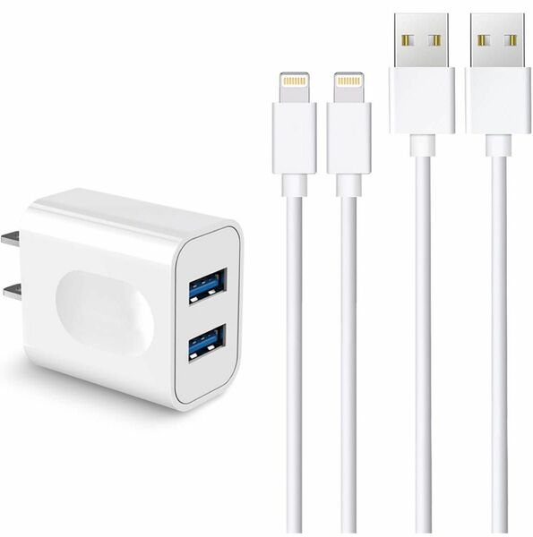 新品未使用 iPhone Apple充電器高速USBアダプタ2ポート　PSE認証 iPhone iPad 充電 ケーブル コード