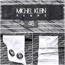 【美品】MICHEL KLEIN イタリアンカラーシャツ size46 メンズS　縦&斜めストライプ_画像7