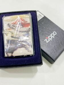 【美品】未使用保管品　ZIPPO ジッポ 赤富士と龍　電鋳板　和柄 2008年製 オイルライター 