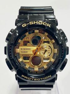 【美品】保管品CASIO G-SHOCK Gショック GA-140GB-1A1 ゴールド/ブラック　稼働品　カシオ　腕時計